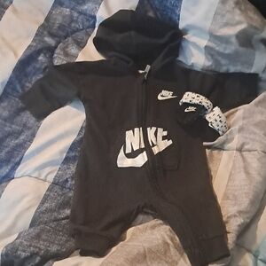 Nike Black and White Kids One Piece with Hood And Socks